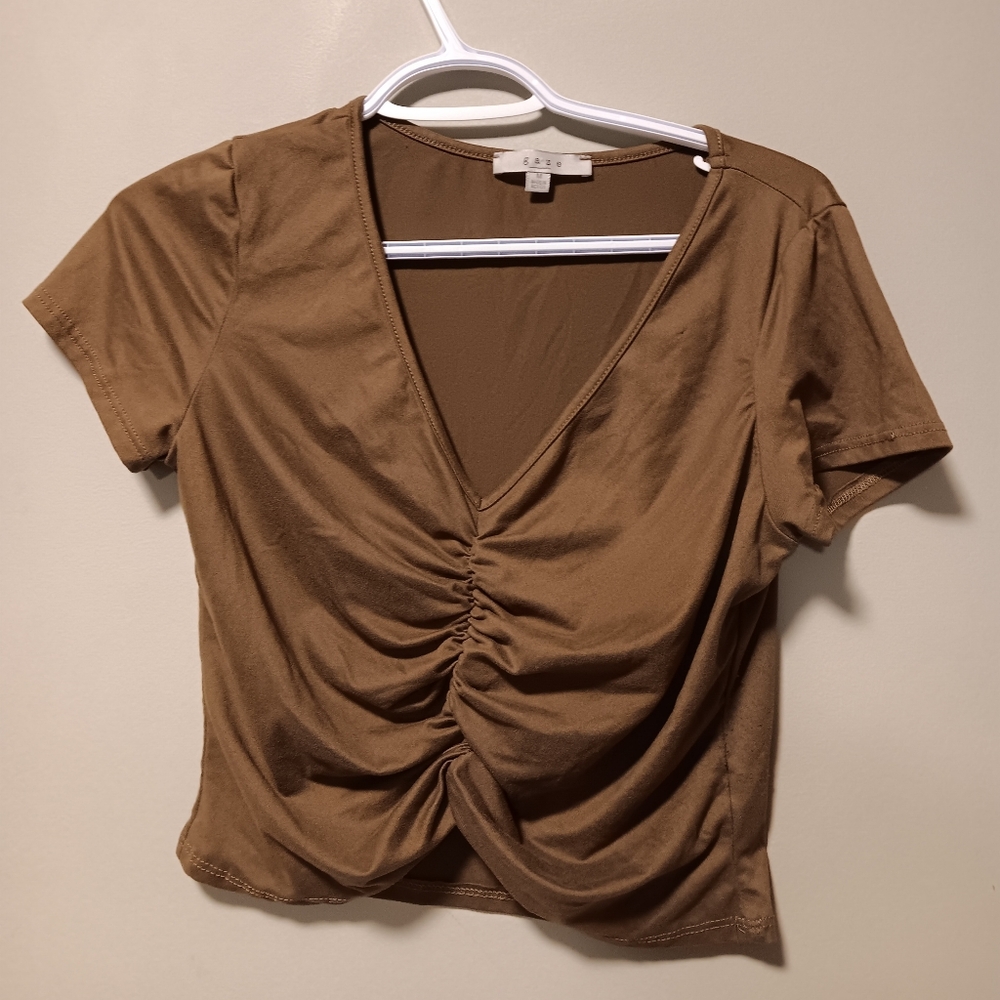 Brown Size Medium Gaze Ruched Top